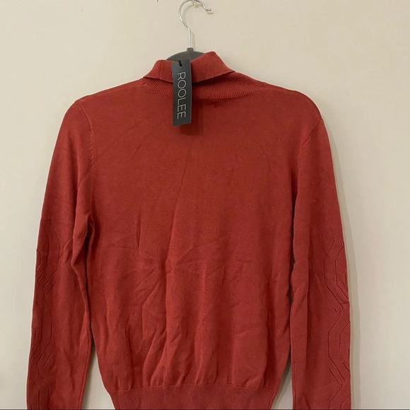ROOLE BRICK COLOR TURTLE NECK LONG SLEEVE COTTON VISCOSE SIZE M - Picture 6 of 9